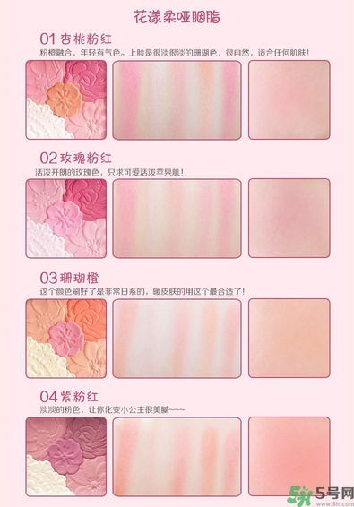 canmake花瓣腮紅色號對比圖？canmake五色花瓣腮紅試色