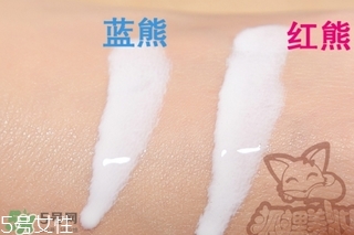 近江兄弟防曬霜紅色藍(lán)色哪個(gè)好？近江兄弟小熊防曬霜紅色藍(lán)色對(duì)比