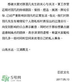 陳羽凡公司怎么回應(yīng)羽凡醉酒砸車的？陳羽凡公司發(fā)文道歉