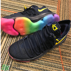 nike kd 10 be true彩虹配色實物怎么樣？杜蘭特10彩虹底照片曝光