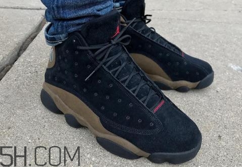 air jordan 13 olive麂皮橄欖配色上腳效果怎么樣？