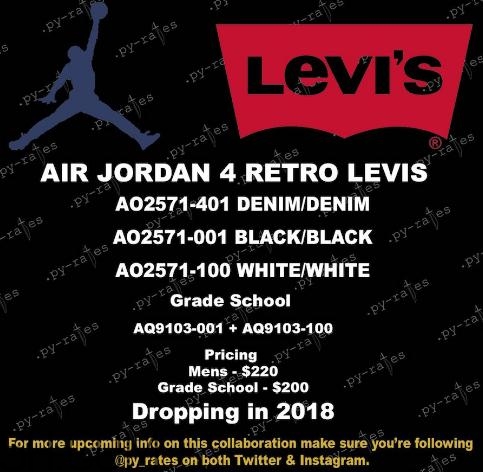 levis與air jordan 4聯(lián)名系列有哪幾款？