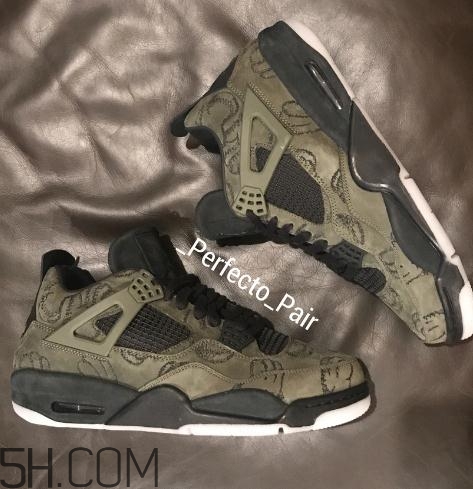 kaws與air jordan 4聯(lián)名橄欖綠版本實物什么樣？