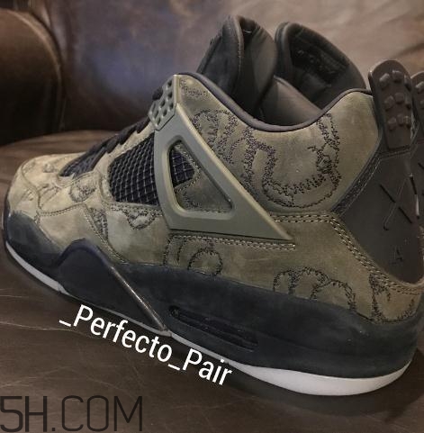 kaws與air jordan 4聯(lián)名橄欖綠版本實物什么樣？