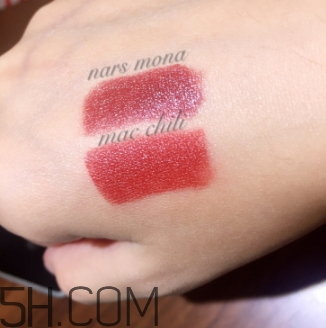 nars mona和mac chili顏色一樣嗎？nars mona和chili試色對比
